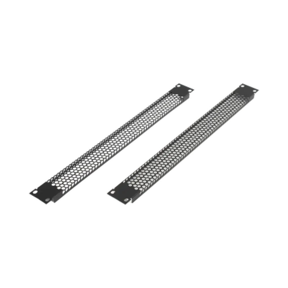 Panel de Ventilación para Rack / 1U / 19" / Kit de 2 Piezas / Acero Calibre 18 / Ventilación 54% / Acabado Electrostático Negro