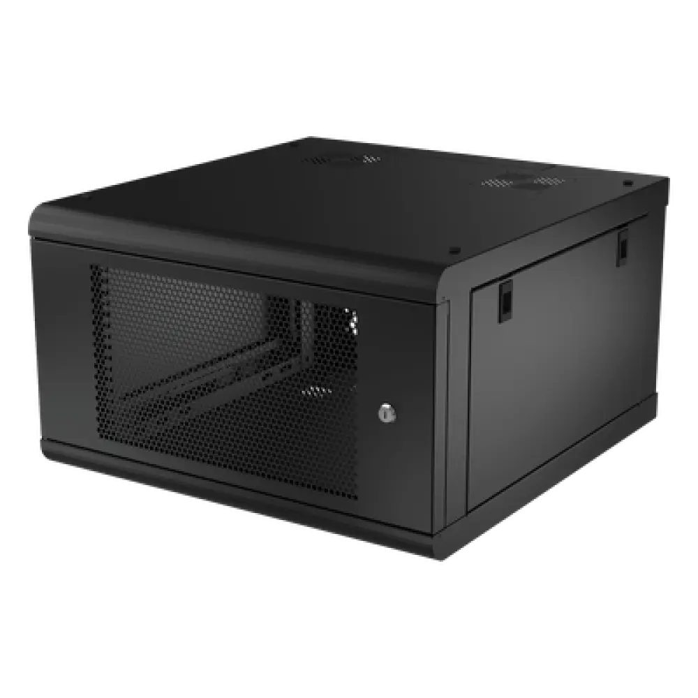 Gabinete de Pared / 6U Rack 19 in / 635mm Profundidad (2.08 ft) / Acero Calibre 18 / Carga 100 kg / Puerta Perforada