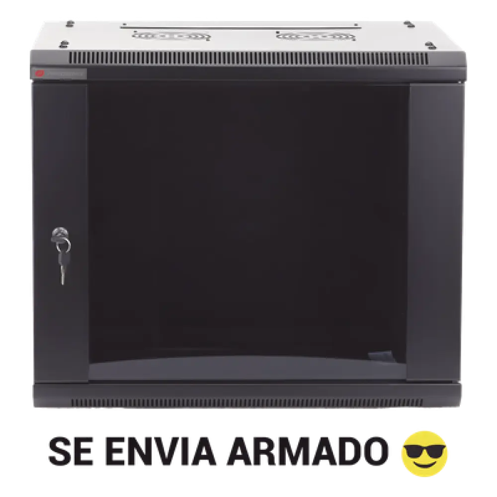Gabinete de Pared / 6UR / 19in / 450mm Profundidad / 60kg Carga / Acero Negro