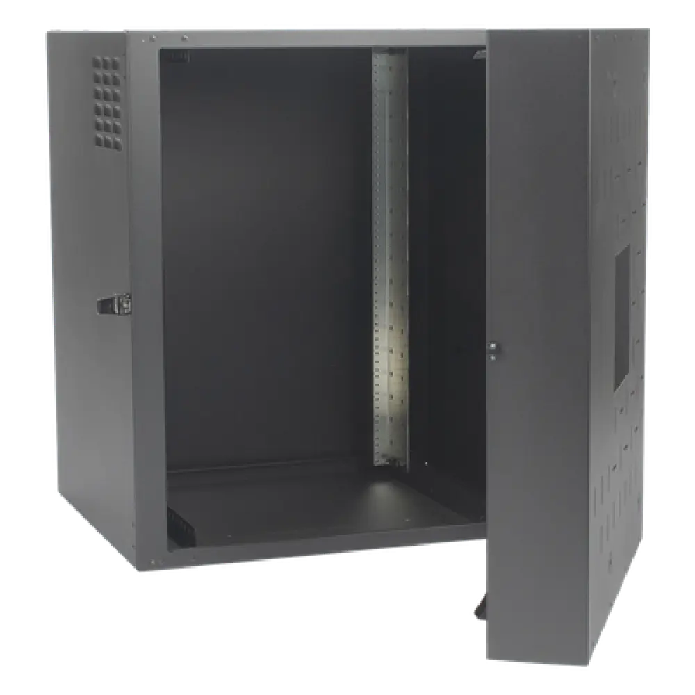 Gabinete de Montaje en Pared / 18U / 737 mm (29 in) Ancho / 762 mm (30 in) Profundidad / Puerta Sólida Frontal / Paneles Laterales Ventilados / IP20 / NEMA Type 1