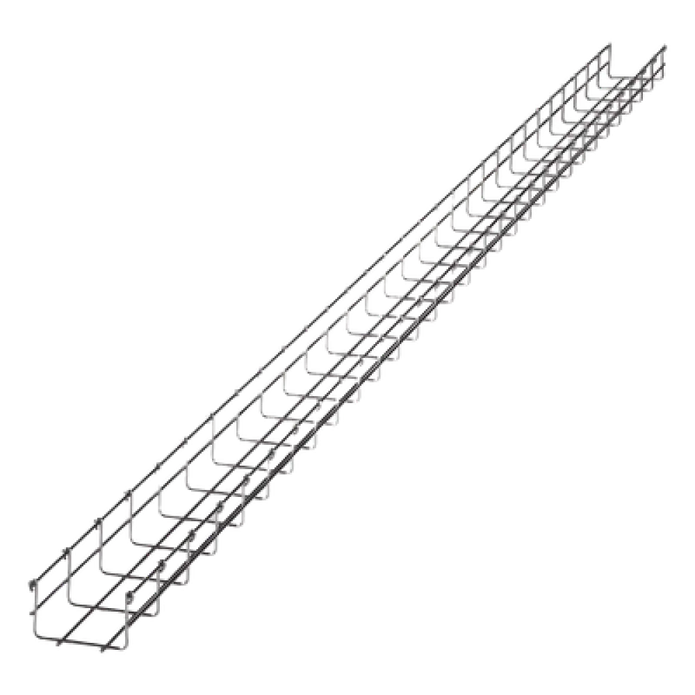 Charola Tipo Malla / 66 mm Peralte / 100 mm Ancho / 3 m (9.84 ft) / Electro Zinc / 105 Cables Cat6