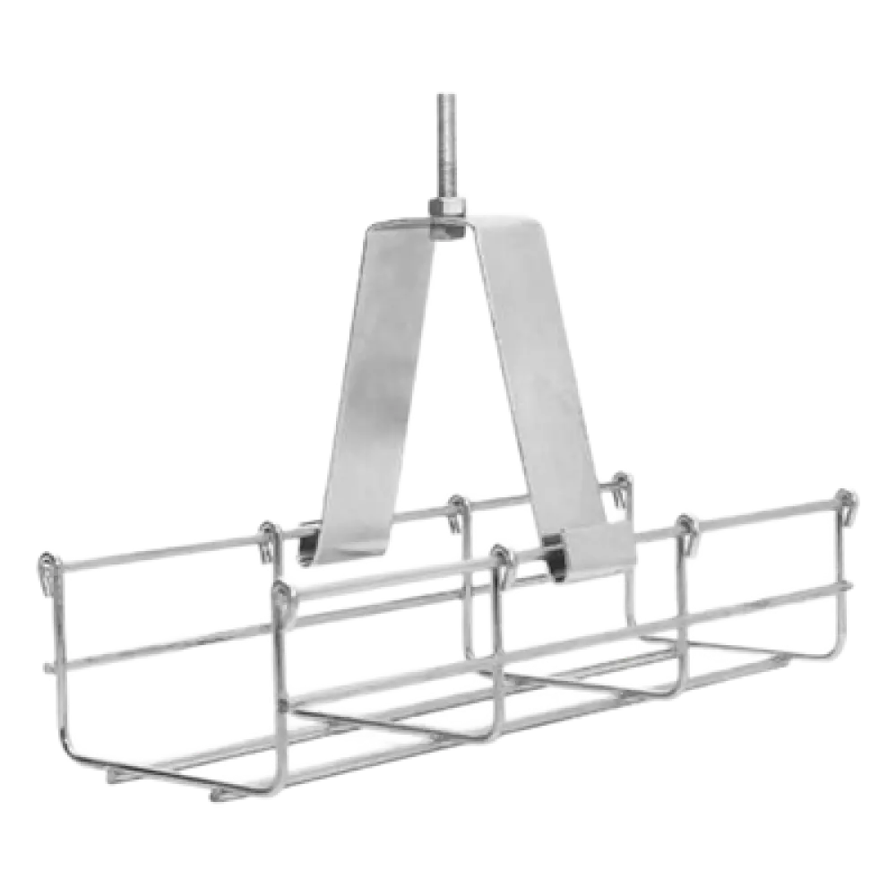 Soporte de Techo para Charola / 100 mm / Tipo Péndulo / Acero Calibre 14 / Electro Zinc / Falso Plafón