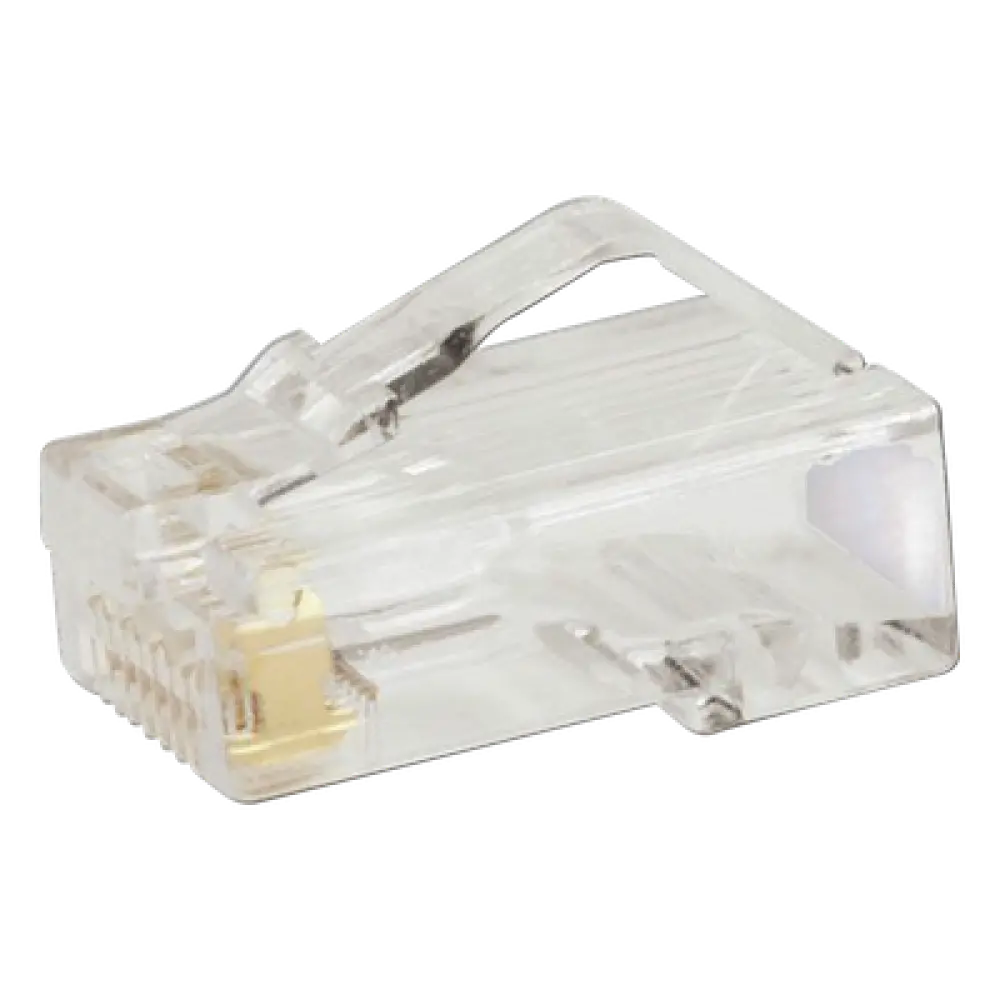 Plug RJ45 / Cat5e / 24-26 AWG / 50 µin Oro / 2500 Ciclos / 50 Piezas / -10°C a 60°C