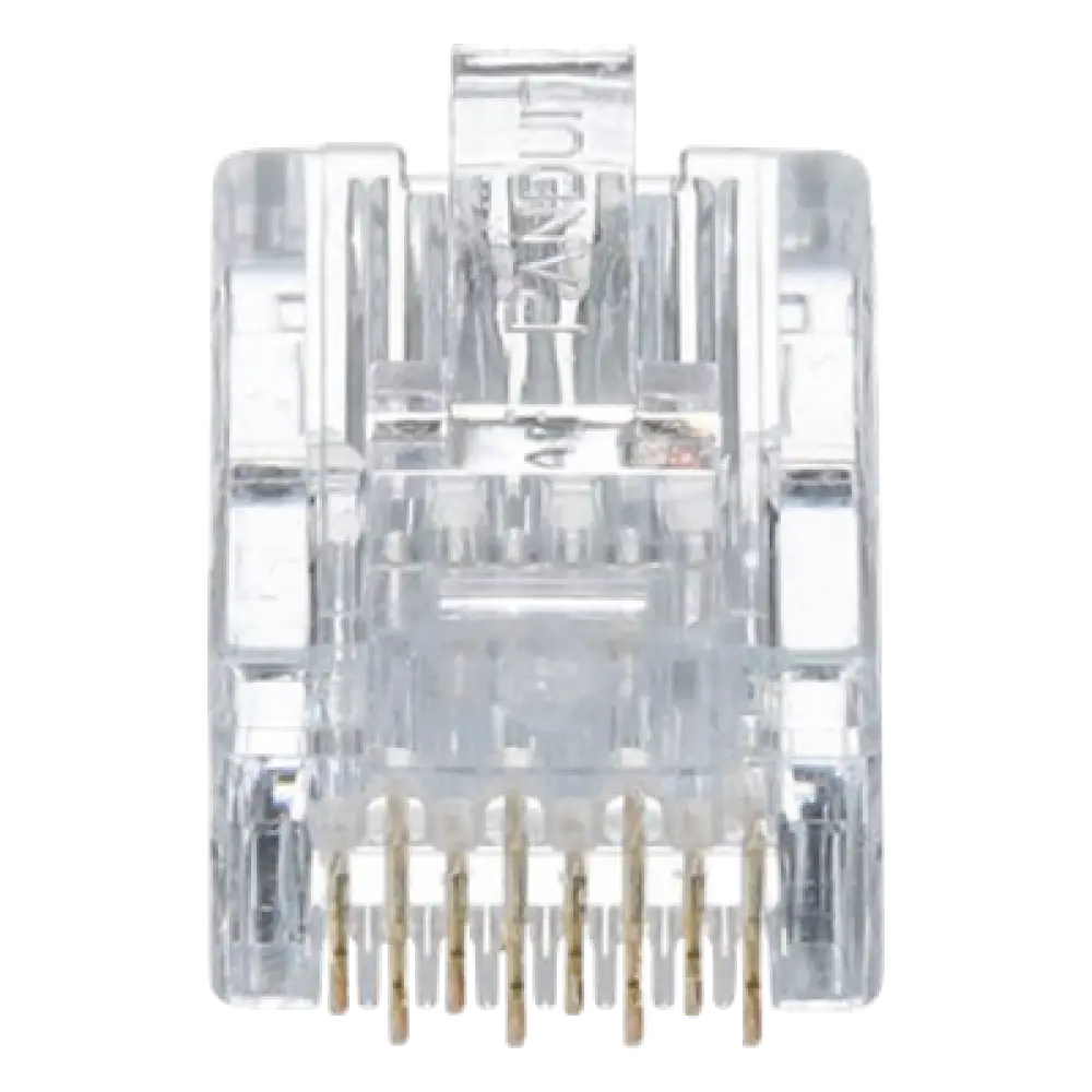Plug RJ45 / Cat5e / 24-26 AWG / 50 µin Oro / 2500 Ciclos / 50 Piezas / -10°C a 60°C