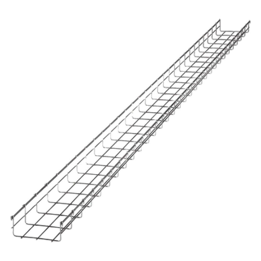 Charola tipo malla / 66 mm peralte / 150 mm ancho / 3 m tramo / Electro zinc / 158 cables Cat6 / 9.84 pies