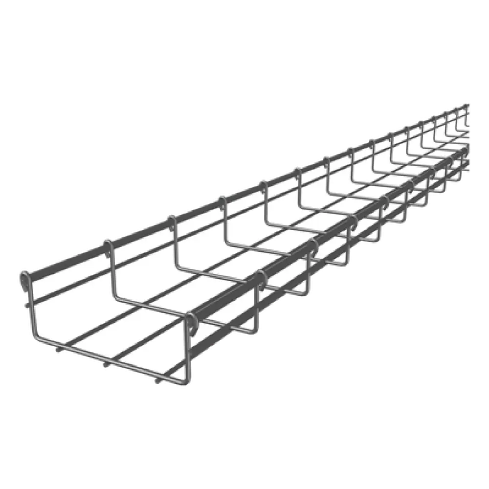 Charola Tipo Malla / 54 mm Peralte / 150 mm Ancho / 3 m Longitud / Electro Zinc 15-20 micras / 129 Cables Cat6 / 9.84 pies