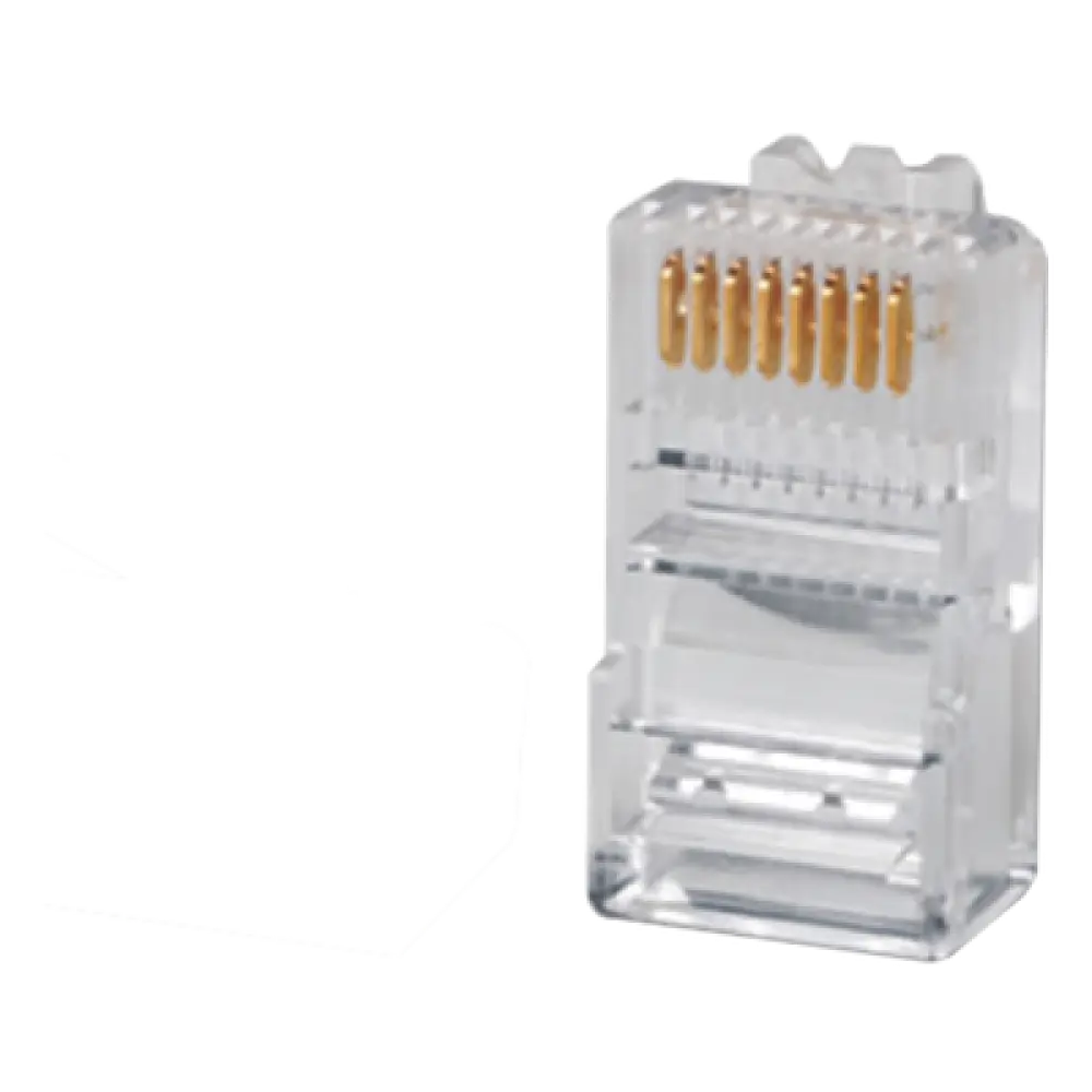 Plug RJ45 Cat5e / UTP 22-26 AWG / Chapado Oro 50μ / Diámetro Máx 5.08 mm (0.017 ft)