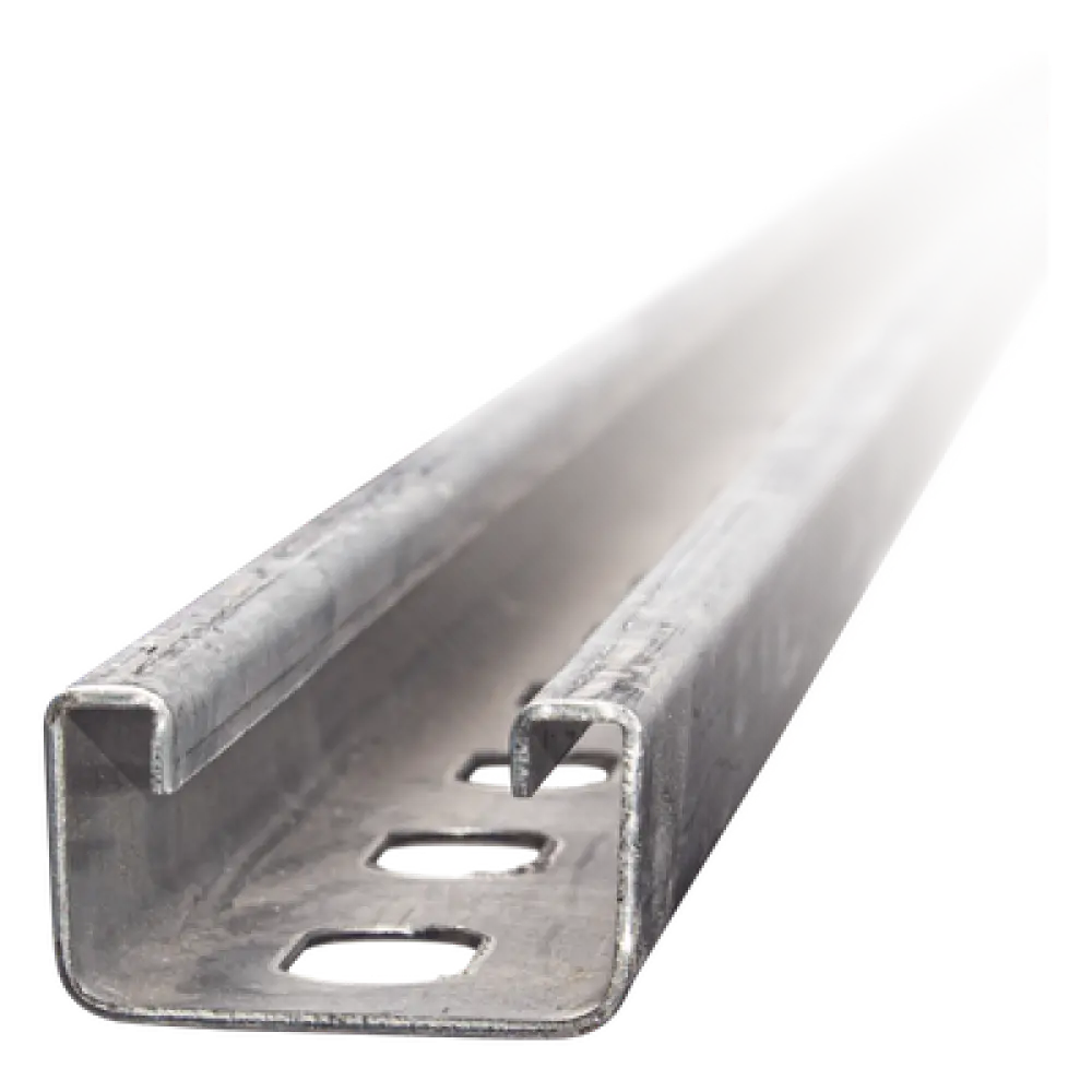 Unicanal perforado / 4x2 U30 / 3000 mm (9.84 ft) / Acero al carbón calibre 16 y 12 / Electro zinc 15-20 μm / ASTM y NF