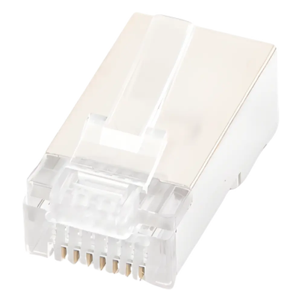 Conector RJ45 / Blindado / Categoría 5E / Chapado en Oro 30µ / Sin Pin a Tierra / T568A/T568B