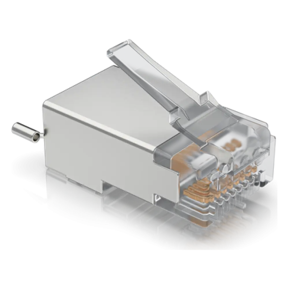 Conectores RJ45 Blindados / Protección ESD / 100 Unidades / Compatibles UISP Cable Pro y Carrier / Sin Soldadura