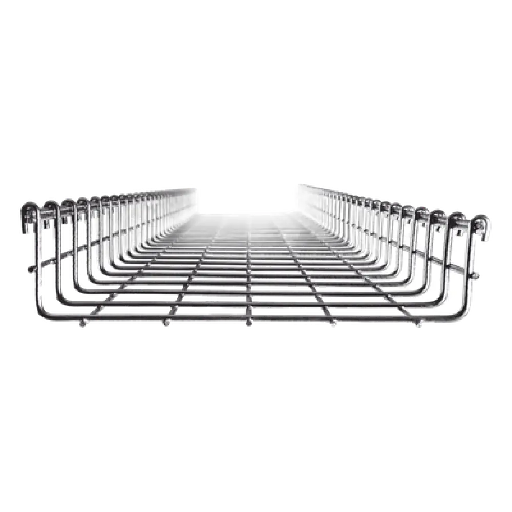 Charola Tipo Malla / Ancho 250 mm (9.8 in) / Peralte 66 mm / Tramo 3 m (9.8 ft) / Electro Zinc 15-20 micras / Capacidad 263 Cables Cat6