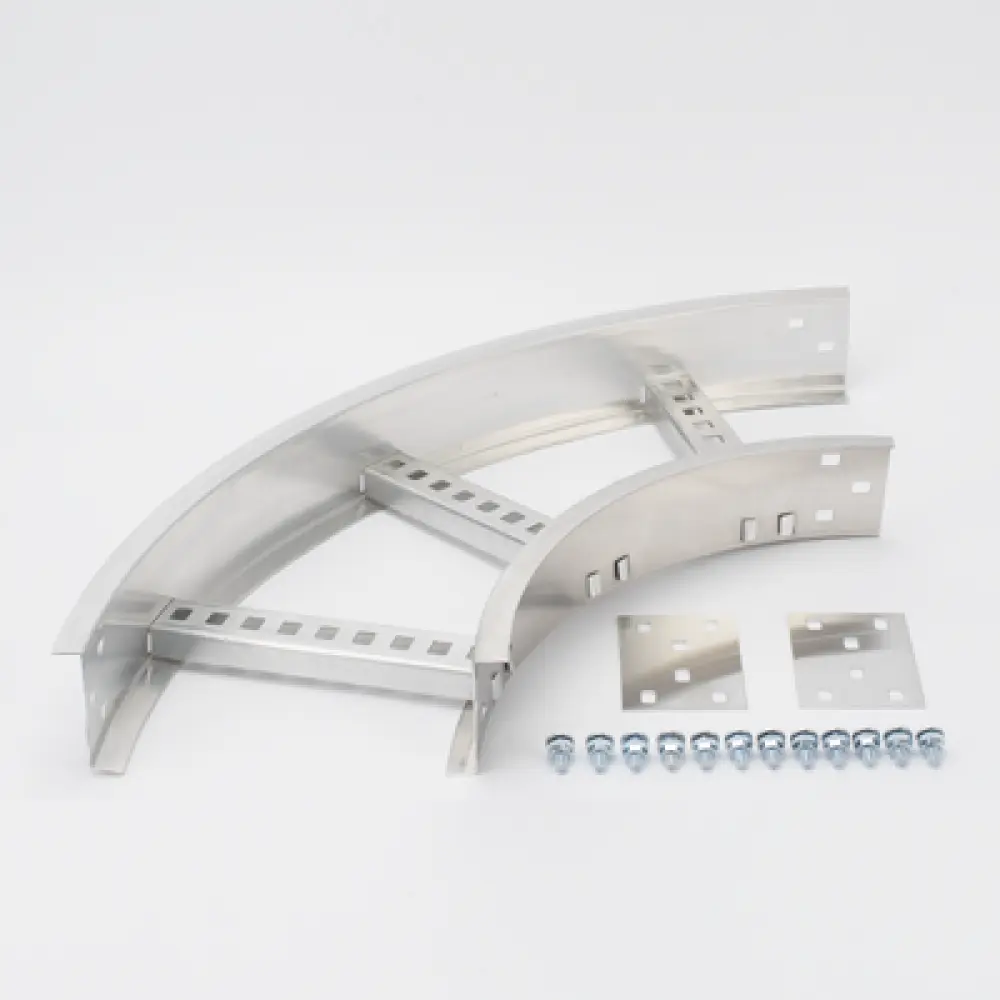 Curva Horizontal de 90° / Perfil Z / Ancho 9" / Peralte 3 1/4" / Radio 8" / Aluminio / Interior y Exterior