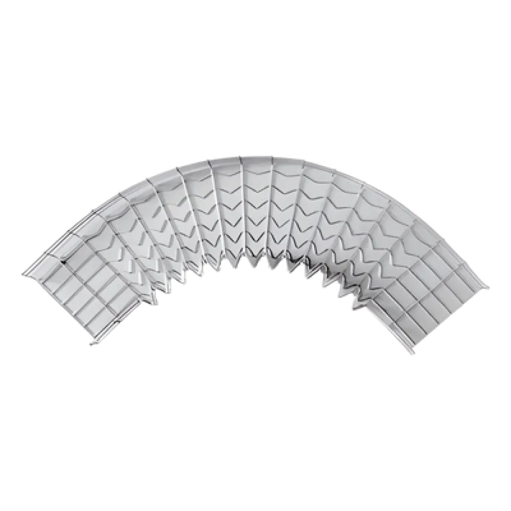 Curva Horizontal Pre-Fabricada / 90° / Peralte 66 mm / Ancho 300 mm / Electrozinc 15-20 micras / Interior