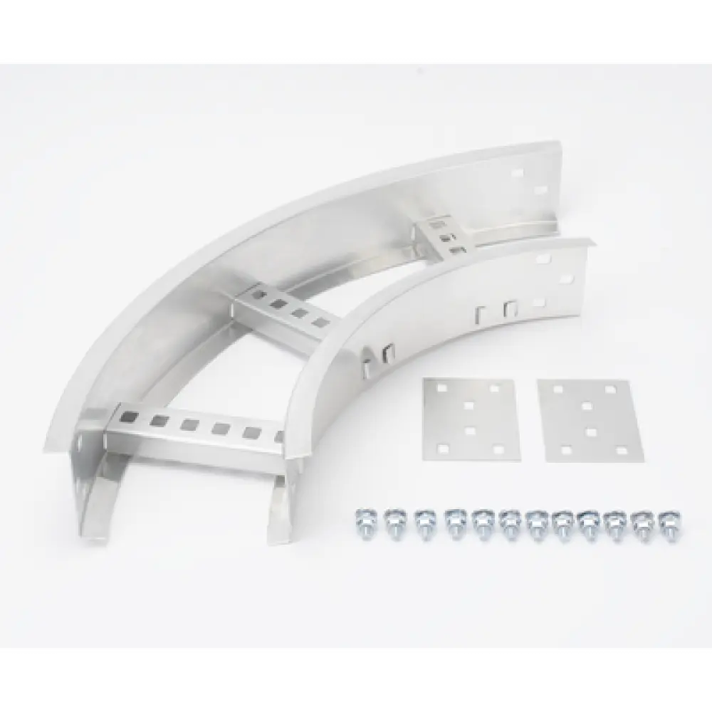 Curva Horizontal de Aluminio / Perfil Z / Peralte 3 1/4" / Ancho 6" / Radio 8" / 90° / Incluye Tornillería