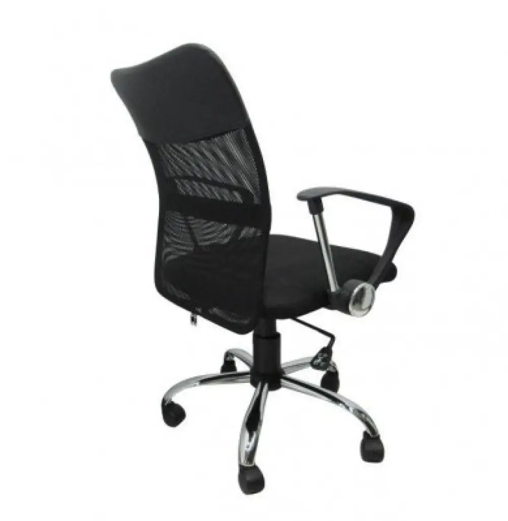 Silla Ejecutiva NEXTEP NE-650E Altura Ajustable y Reclinable Giratoria y Cromada, Color Negro.