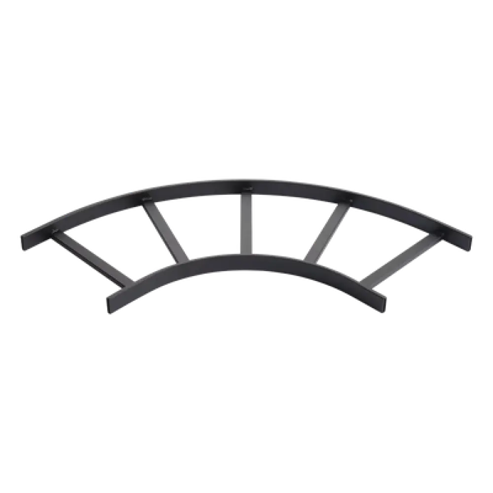 Accesorio de Escalerilla / Curva Horizontal 90° / 12 in de Ancho / Acero Calibre 16 / Acabado Negro RAL 9005