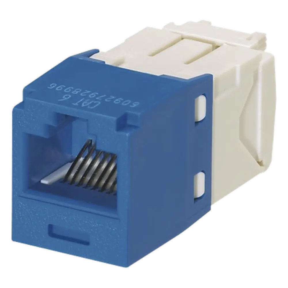 Jack RJ45 / Cat 6 / Clase E / 8P8C / Terminación sin Impacto / Azul