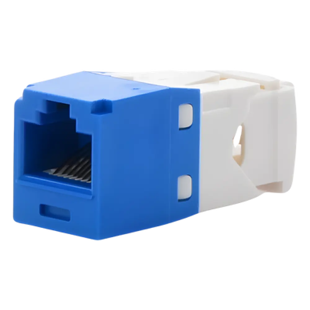 Jack RJ45 / Cat 6 / Clase E / 8P8C / Terminación sin Impacto / Azul