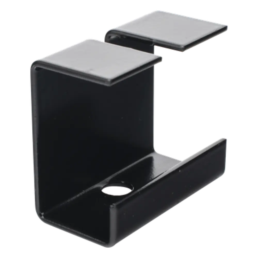 Grapa de Suspensión para Escalera Tubular / 1.5" de Peralte / 12" de Ancho / Acero al Carbón / Recubrimiento Epóxico Negro