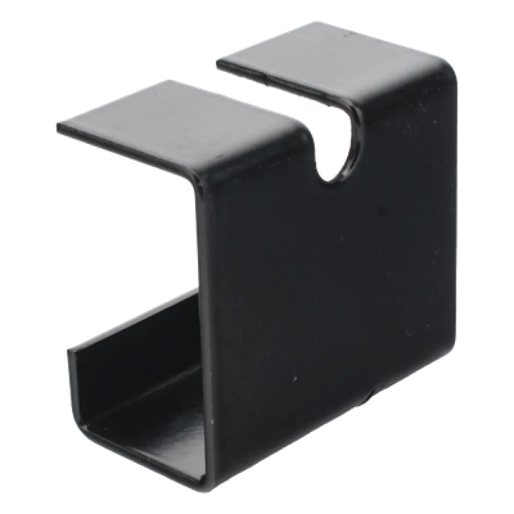 Grapa de Suspensión para Escalera Tubular / 1.5" de Peralte / 12" de Ancho / Acero al Carbón / Recubrimiento Epóxico Negro