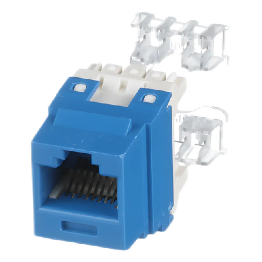 Jack Keystone RJ45 / Categoría 6 / Terminación 110 de Impacto / UTP 8P8C / 22-26 AWG / Azul