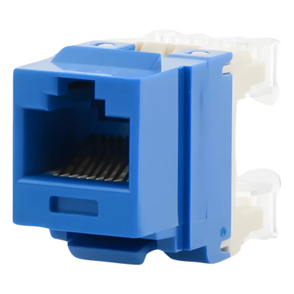 Jack Keystone RJ45 / Categoría 6 / Terminación 110 de Impacto / UTP 8P8C / 22-26 AWG / Azul