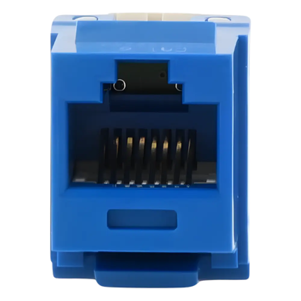 Jack Keystone RJ45 / Categoría 6 / Terminación 110 de Impacto / UTP 8P8C / 22-26 AWG / Azul
