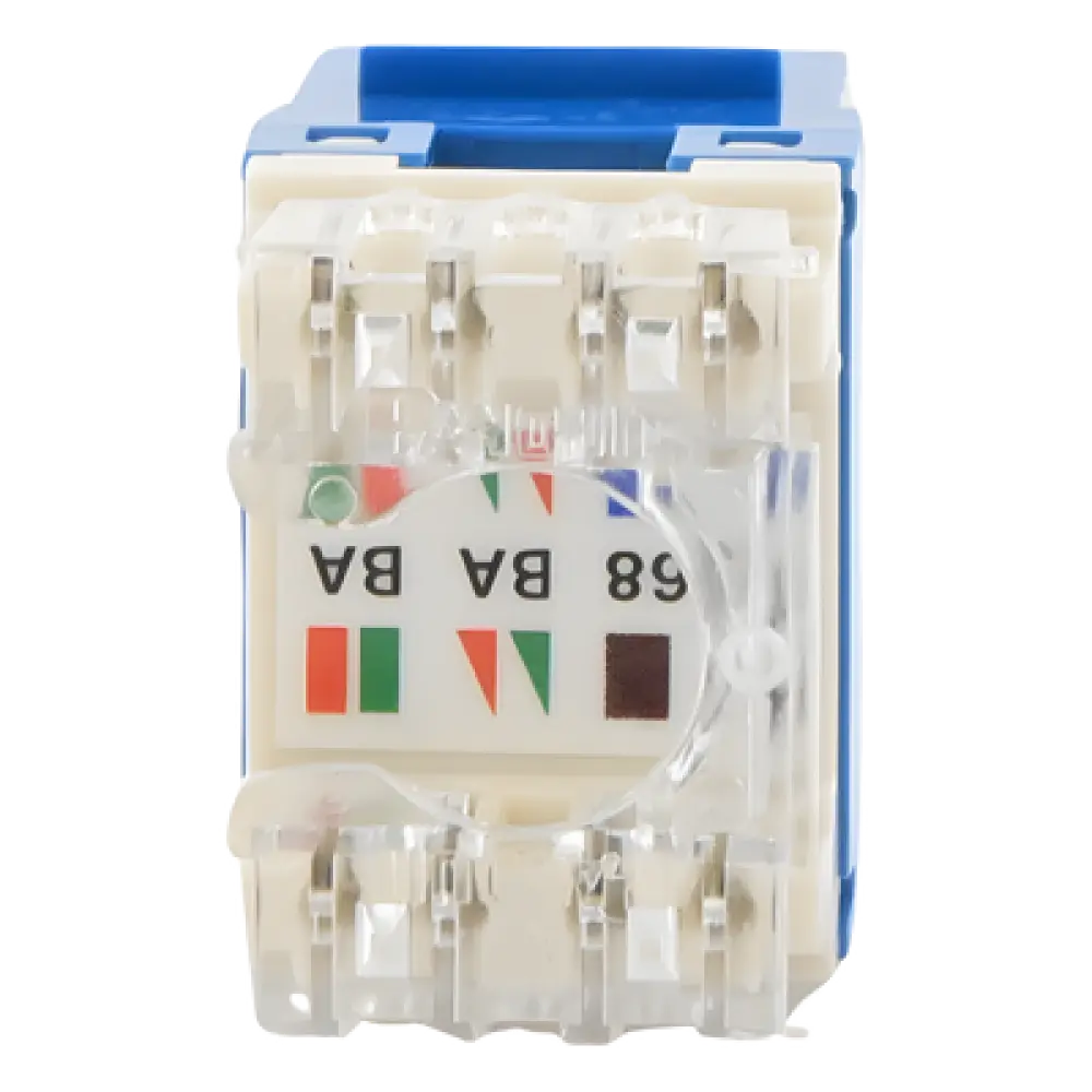 Jack Keystone RJ45 / Categoría 6 / Terminación 110 de Impacto / UTP 8P8C / 22-26 AWG / Azul