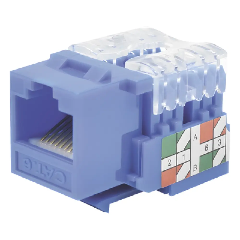 Módulo Jack / Cat6 Clase E / Keystone 110 / Impacto / RJ45 No Blindado / Azul
