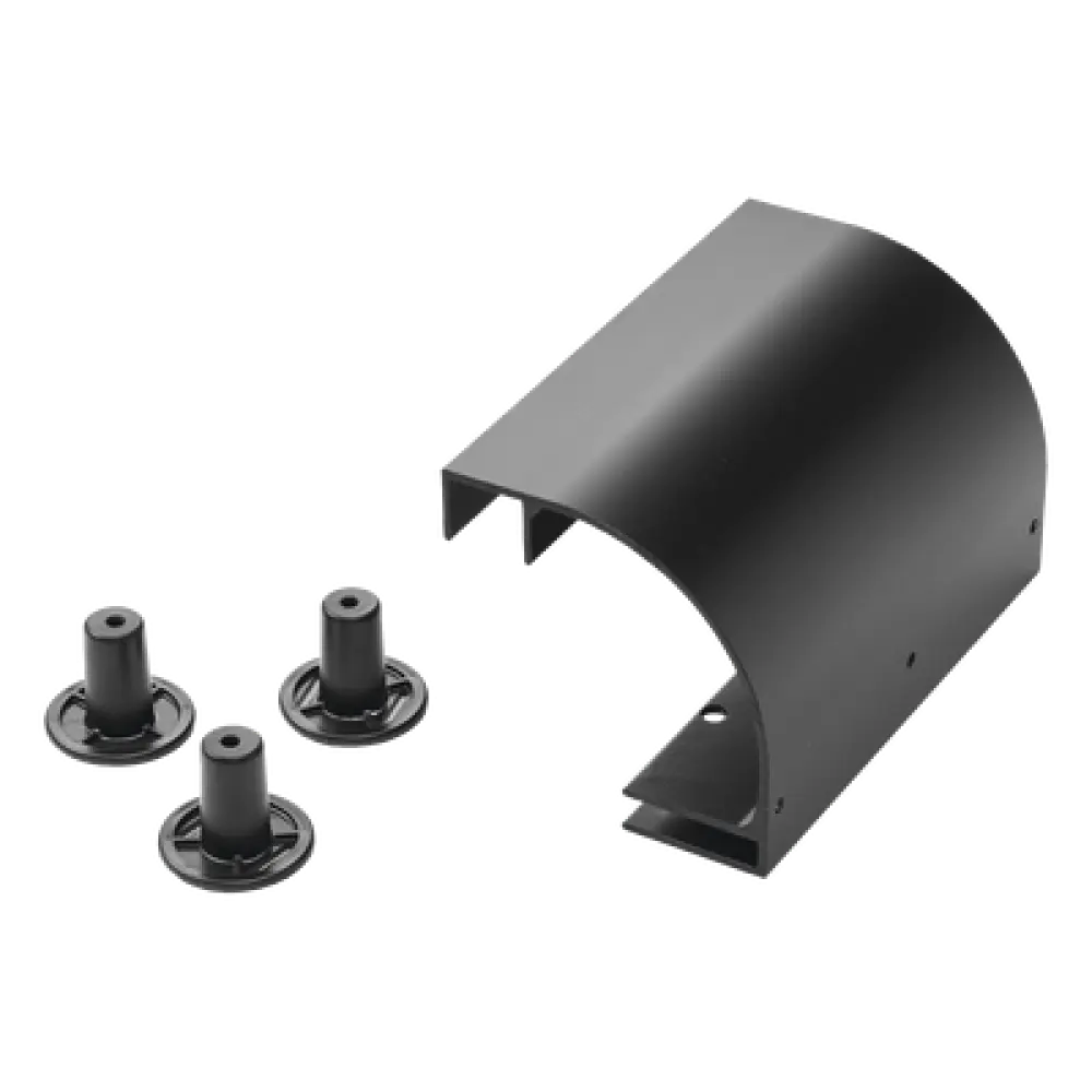 Kit de Bajada de Cable / Escalerilla 12" (305 mm) / Aluminio Recubierto en Polvo / RAL 9005 Negro / Grosor 2.5 mm / Radio de Curvatura Integrado