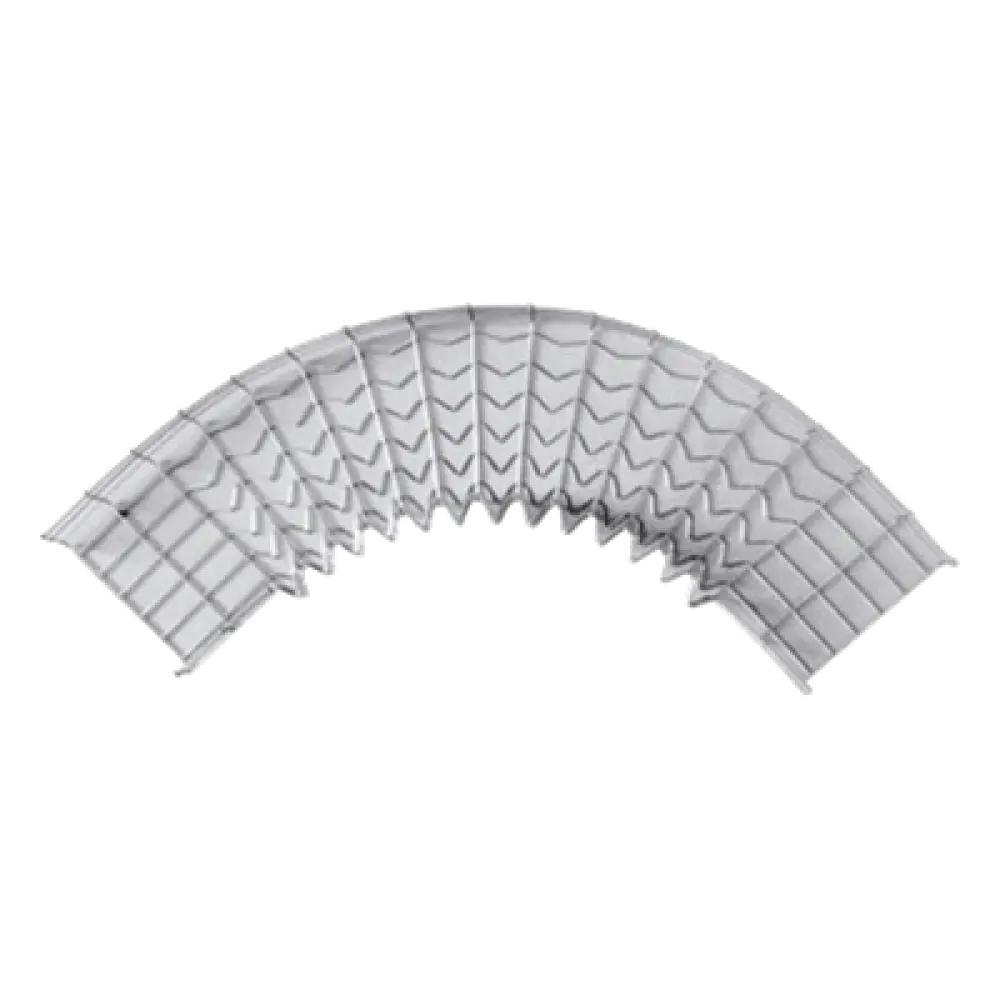 Curva Pre-Fabricada Horizontal / 90° / 54 mm Peralte / 50 mm Ancho / Electro Zinc 15-20 micras