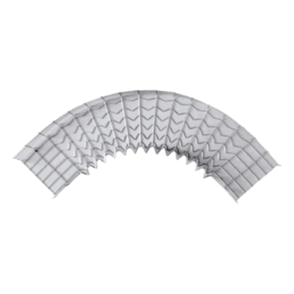Curva Pre-Fabricada Horizontal / 90° / Peralte 54 mm / Ancho 300 mm / Acabado Electro Zinc 15-20 micras / Uso Interior Telecomunicaciones