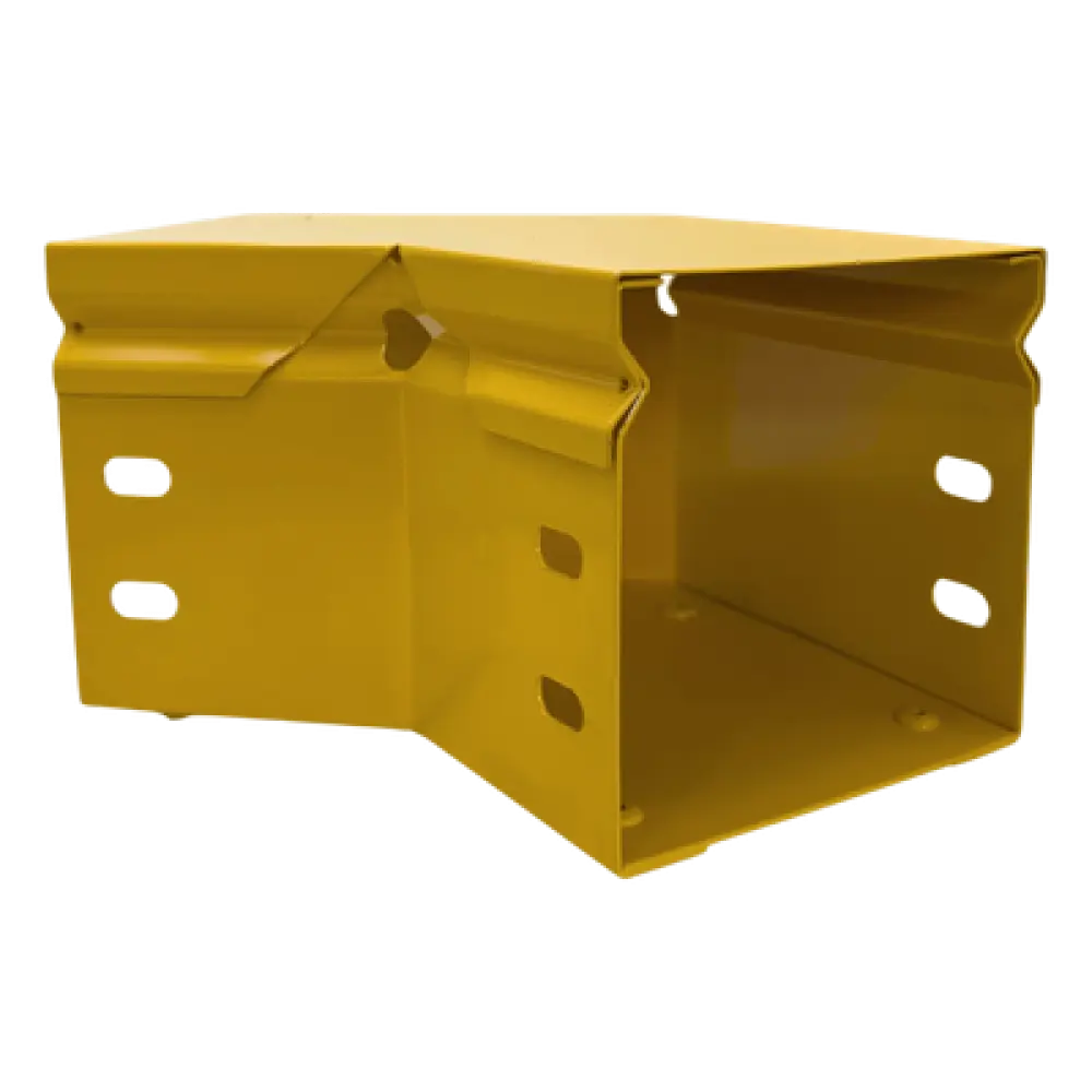 Curva Horizontal para Fibra Óptica / 45° / Aluminio 4" x 4" / Radio 8" / Epóxica Amarilla / Incluye Accesorios