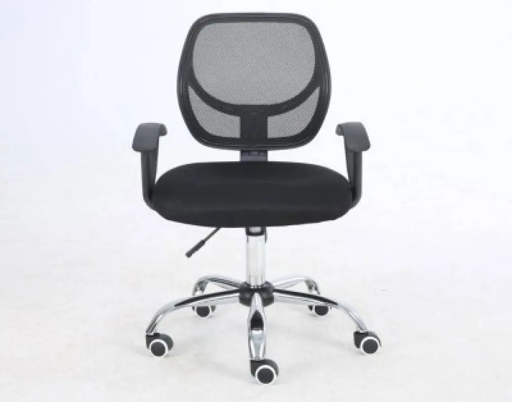 Silla Secretarial NEXTEP NE-650S Altura Ajustable y Reclinable Giratoria y Cromada, Color Negro