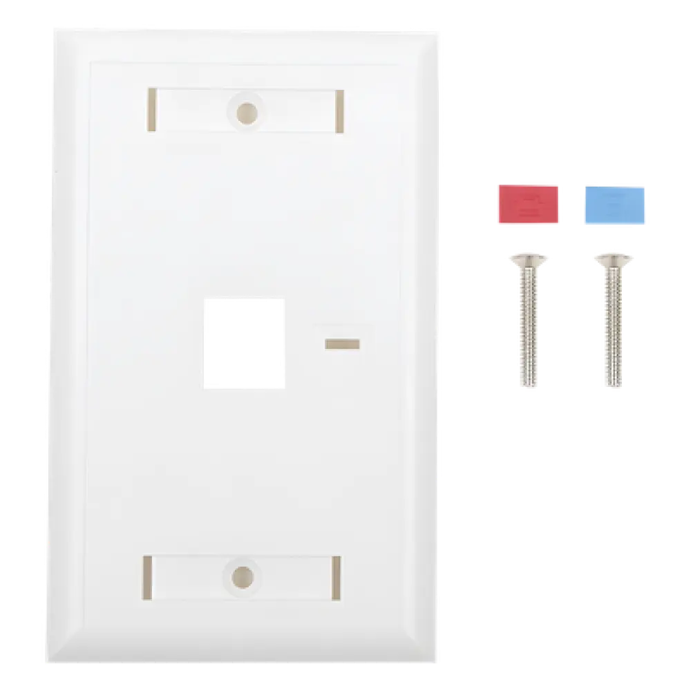 Placa de Pared / 1 Puerto Keystone / 70 x 115 mm (2.75' x 4.52') / UL 94V-0 / Blanco