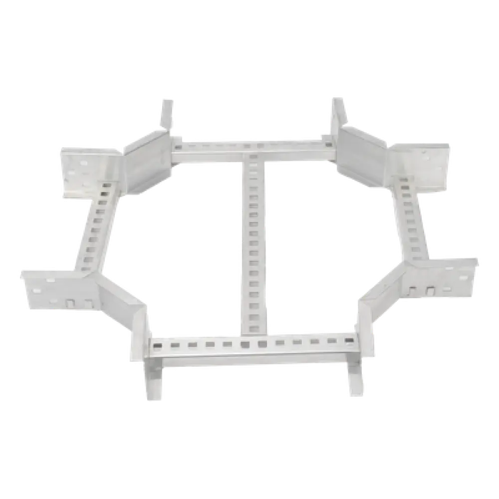 Derivación Horizontal X / Perfil Z / Peralte 3 1/4" / Ancho 9" / Radio 8" / Aluminio Portacables