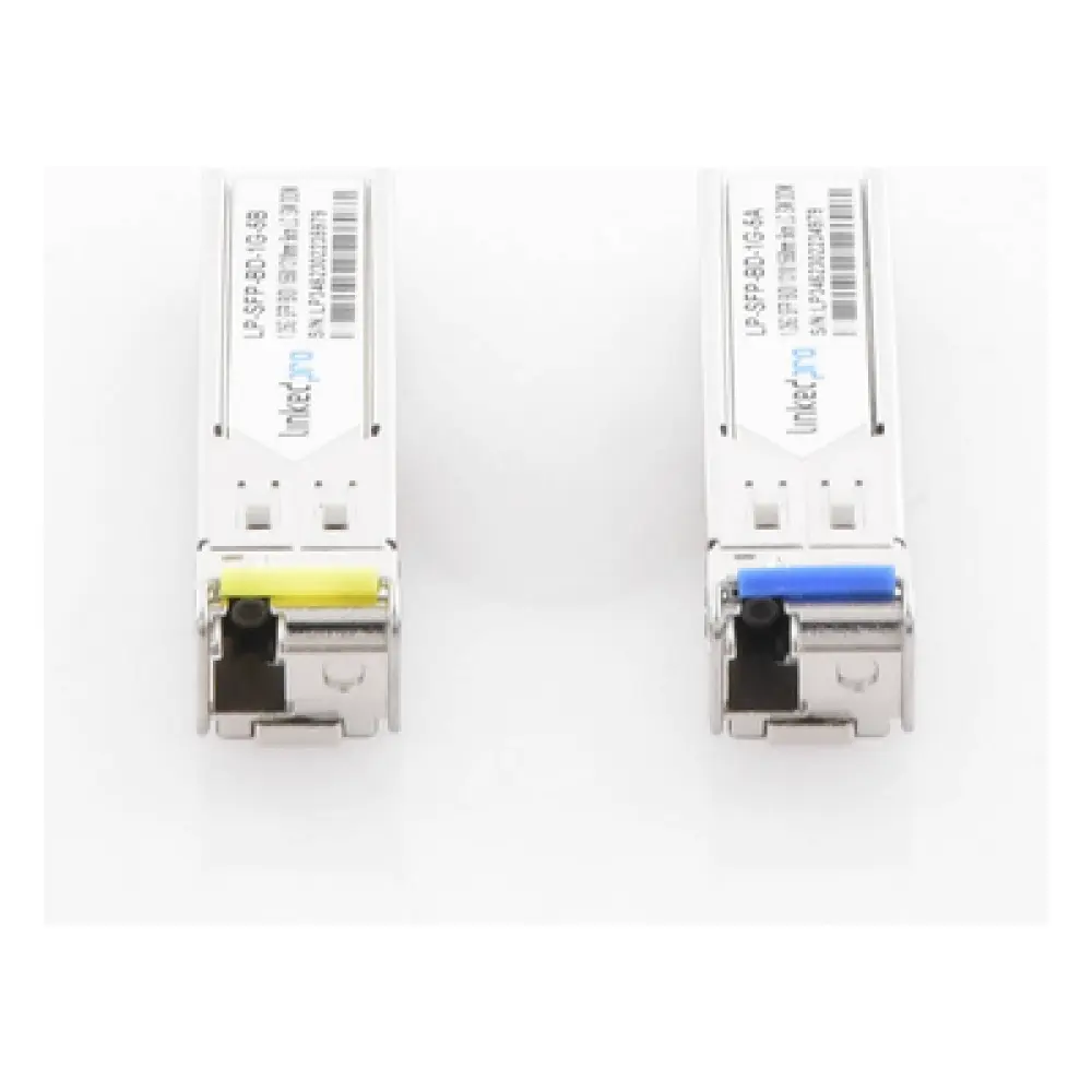 Transceptor Óptico SFP Bidireccional / 1.25 Gbps / Monomodo 1310/1550 nm / LC/UPC Simplex / DDM / Alcance 5 km (16,404 ft) / 2 Piezas