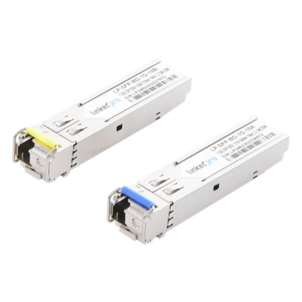 Transceptor Óptico SFP Bidireccional / Monomodo 1310/1550 nm / 1.25 Gbps / Alcance 10 km (32808 ft) / Conector LC/UPC Simplex / DDM / 2 Piezas