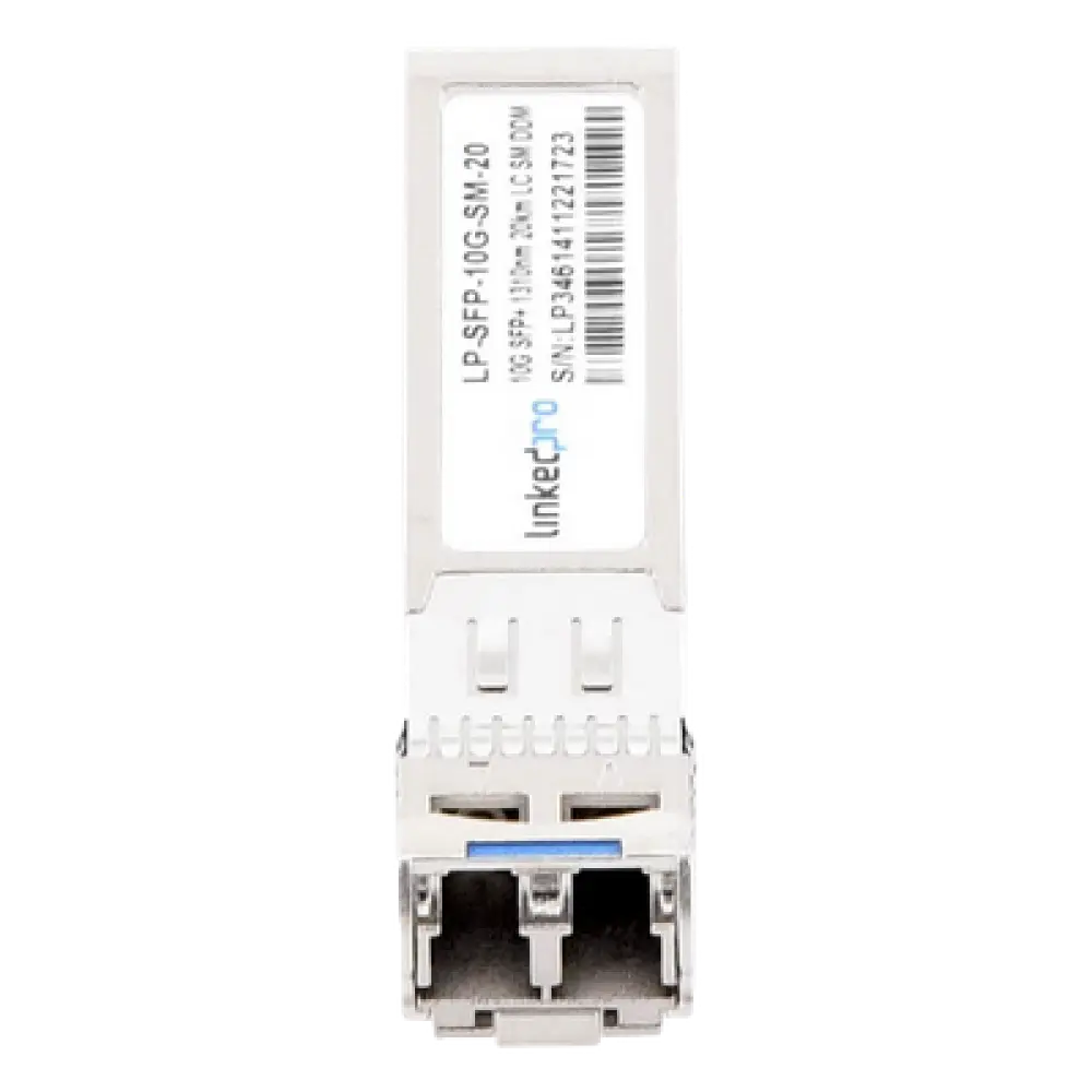 Transceptor SFP+ / 10 Gbps / Monomodo 1310 nm / LC Dúplex / 20 km (12.4 mi) / DDM / Hot-Pluggable