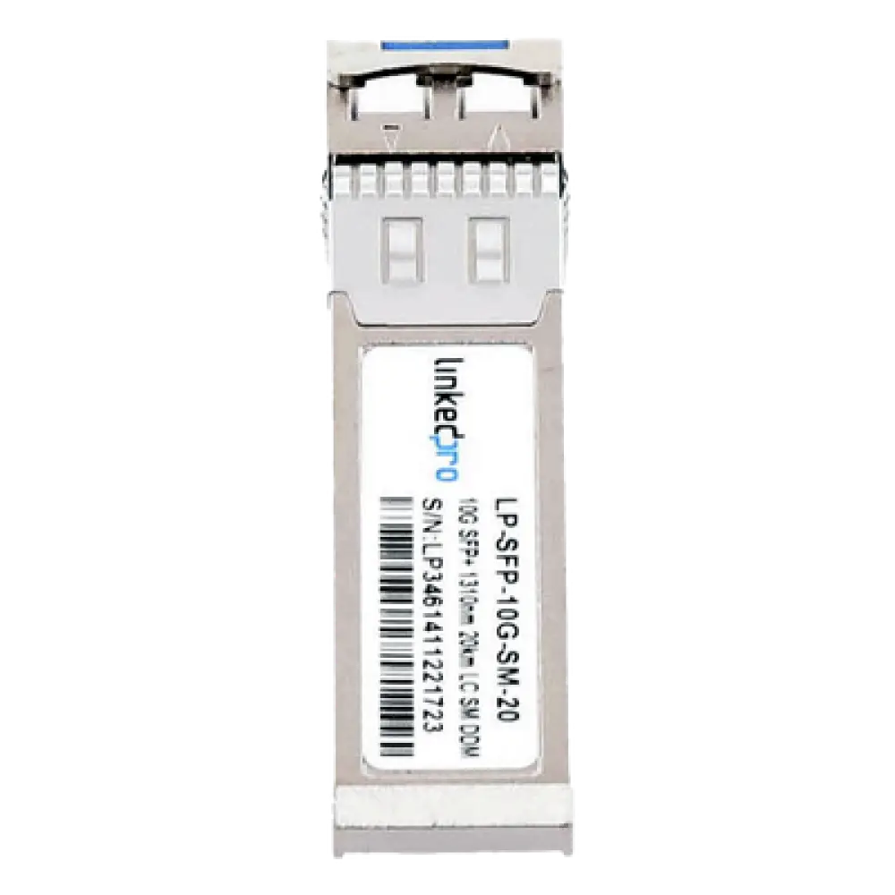 Transceptor SFP+ / 10 Gbps / Monomodo 1310 nm / LC Dúplex / 20 km (12.4 mi) / DDM / Hot-Pluggable