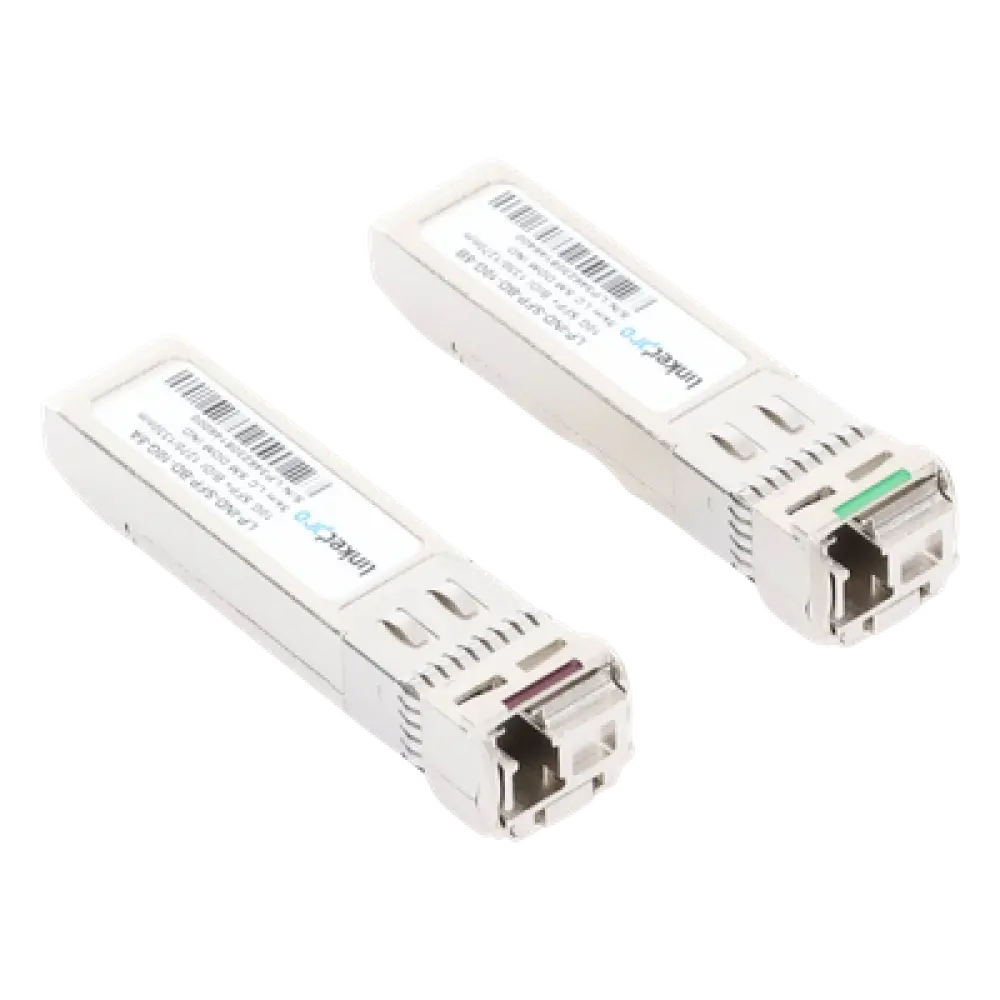 Transceptor Óptico SFP+ Bidireccional / 10 Gbps / Monomodo 1270 & 1330 nm / Alcance 5 km (16,404 ft) / LC/UPC Simplex / DDM / Hot-Pluggable / 2 Piezas