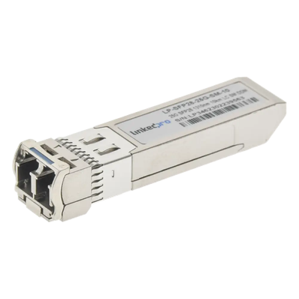 Transceptor Óptico SFP28 / 25 Gbps / Monomodo 1310 nm / LC/UPC Dúplex / DDM / Alcance 10 km (32,808 ft)