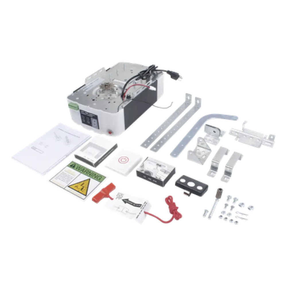 Motor Automático para Puerta de Garage / 1/2 HP / Arranque y Paro Suaves / 127 VCA / 20 Controles 433 MHz / Rieles Tipo T y C / Respaldo de Energía