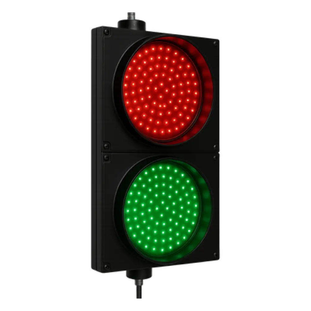 Semáforo LED / Diámetro 20 cm / Rojo y Verde / 90 LEDs por color / 10 W / IP Hermético / 110 VCA