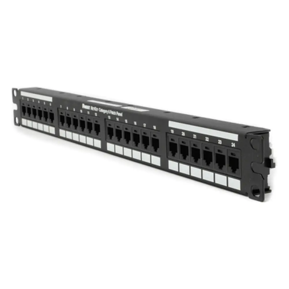 Panel de Parcheo / Cat 6 / 24 Puertos / 1UR / Punchdown 110 / Rack 19"