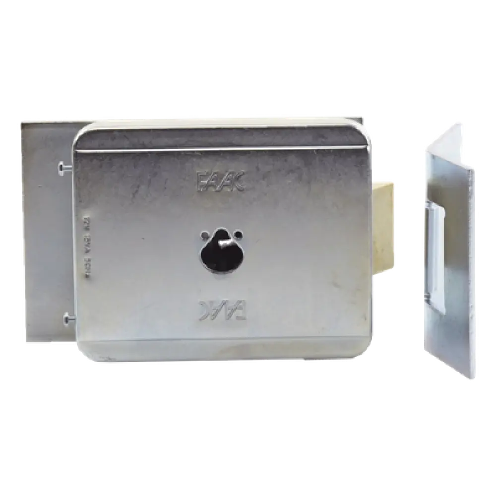 Cerradura Electromecánica / 12 VCA / Placa Suelo / Operación Manual por Cilindros