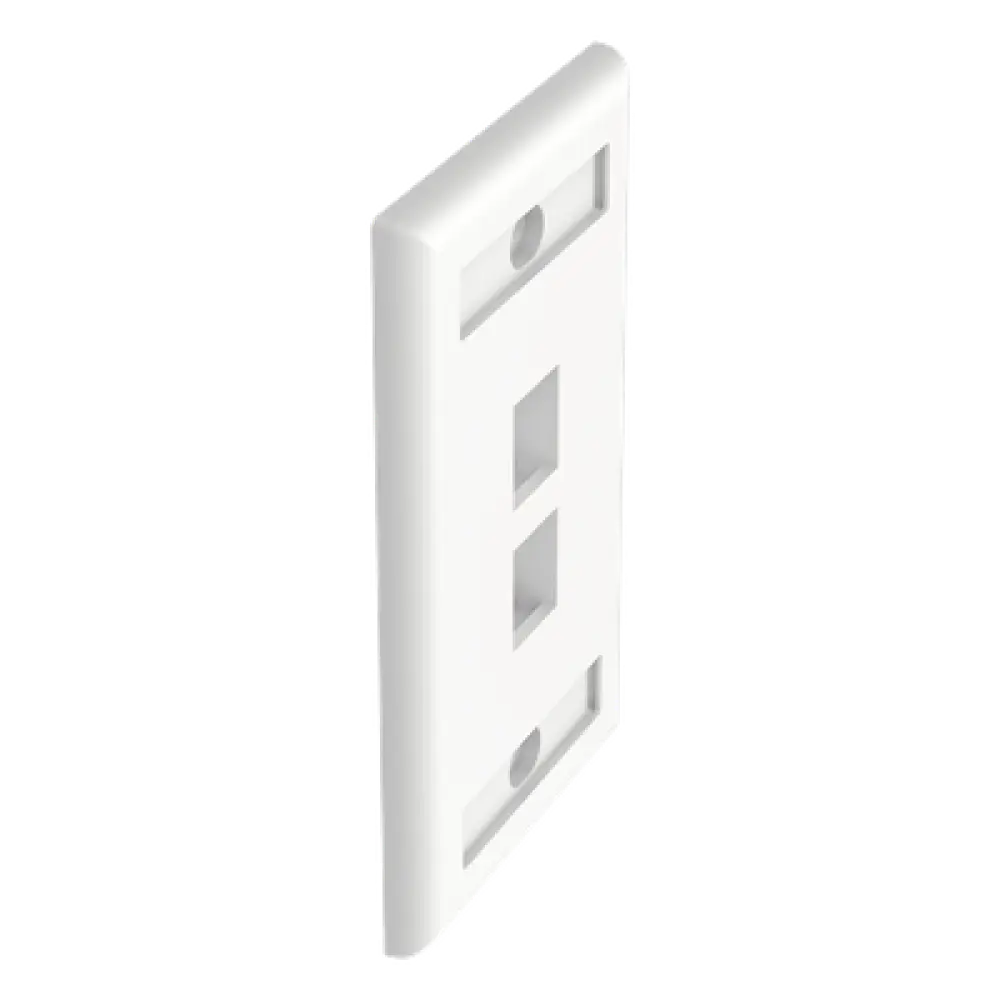 Placa de Pared Vertical / 2 Puertos Keystone / 69.8 x 114.3 mm / 2.75 x 4.5 pulg. / Con Espacios para Etiquetas / Color Blanco