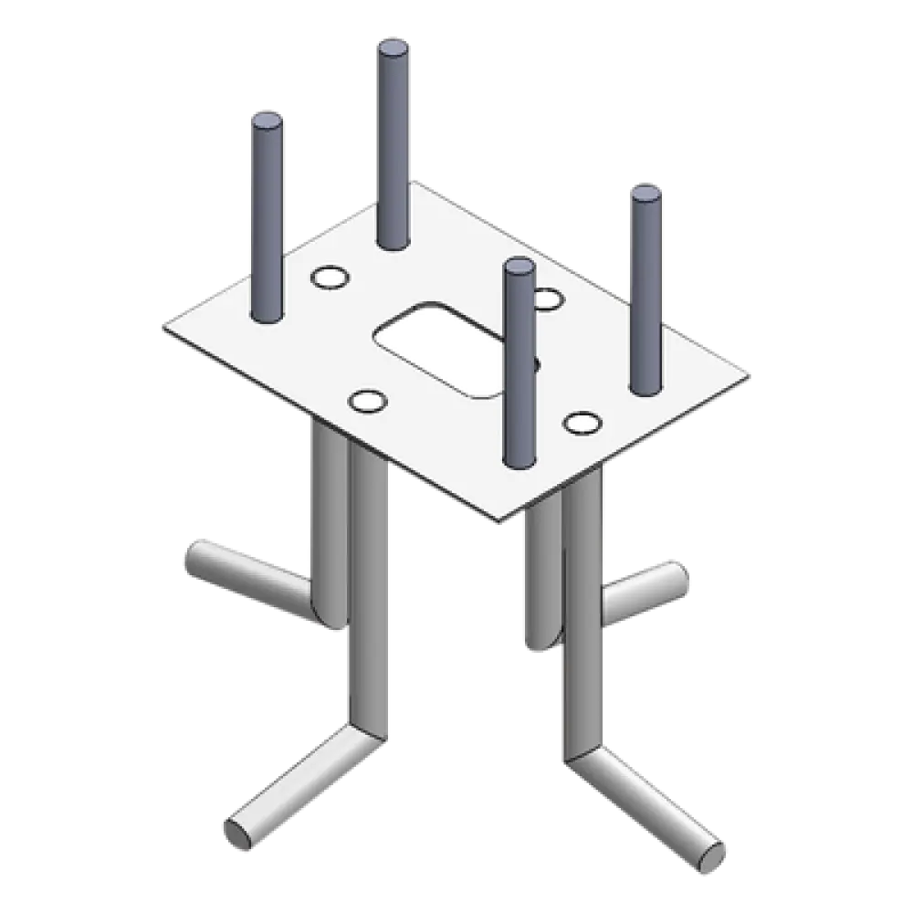 Anclaje de Acero para Barrera Vehicular / Sujeción al Piso / Compatible con Serie XB, XBF y XBS / Instalación Indirecta