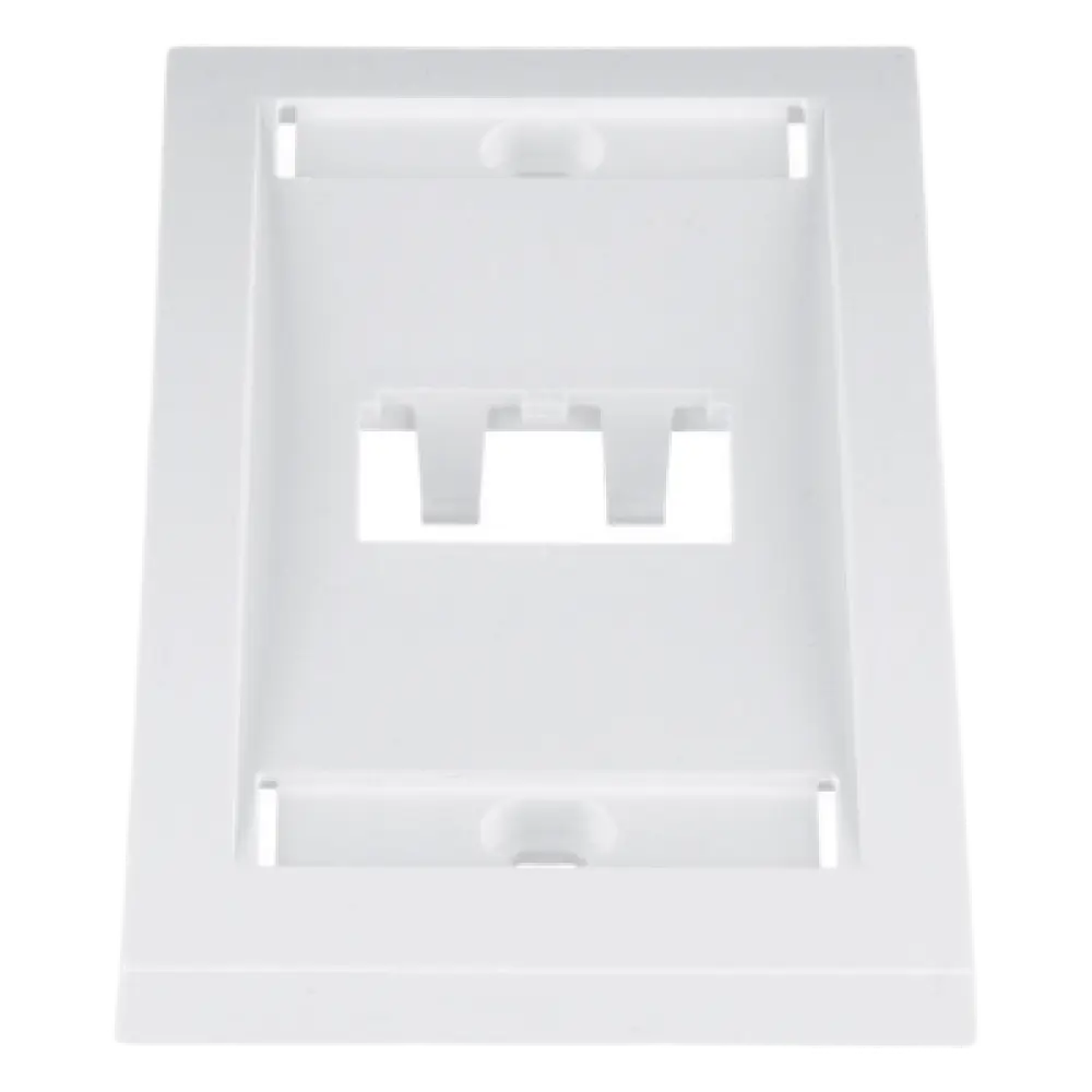 Placa de Pared Vertical / 2 Puertos Mini-Com / Etiqueta y Cubierta Integradas / 2.75 x 4.5 in / ABS / Blanco