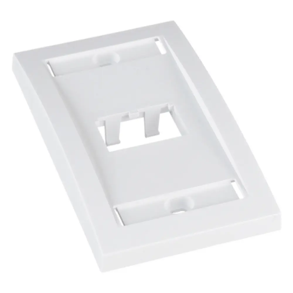 Placa de Pared Vertical / 2 Puertos Mini-Com / Etiqueta y Cubierta Integradas / 2.75 x 4.5 in / ABS / Blanco